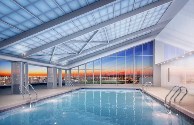 a view of a terrace with sky view