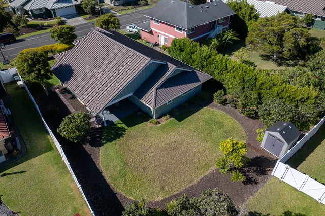 an aerial view of a house
