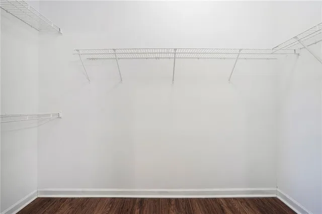 a view of small space with racks on the wall