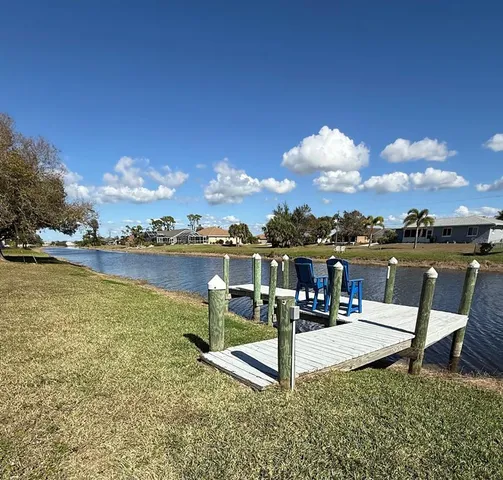 a park with water view