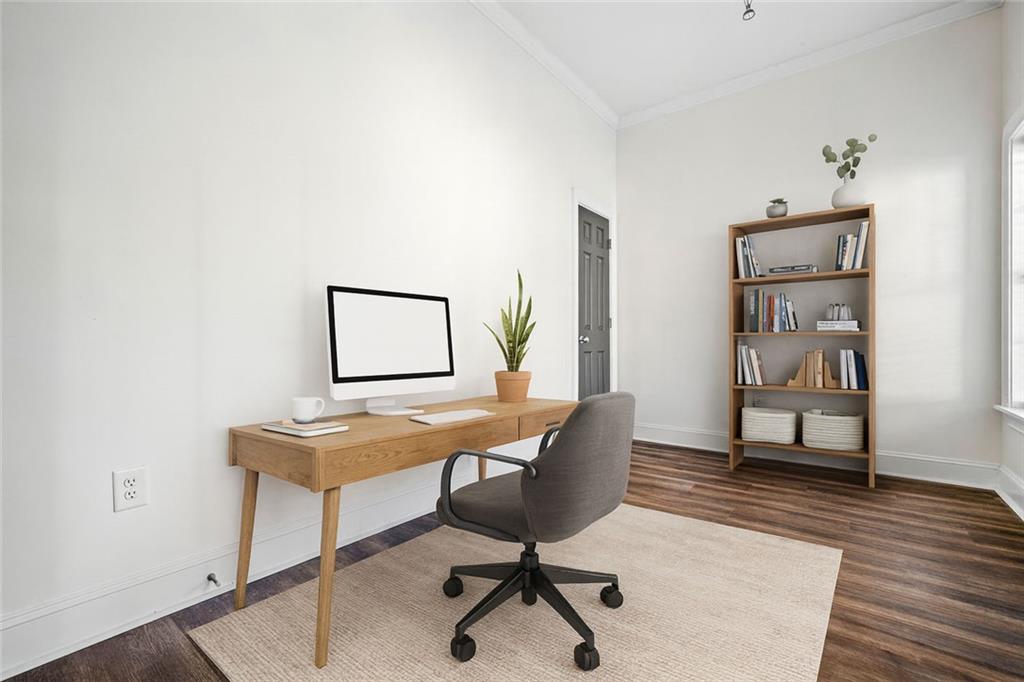 1635 Briarcliff Rd Road, Unit 8 Atlanta, GA 30306 - Photo 15 of 29 a workspace with furniture and wooden floor