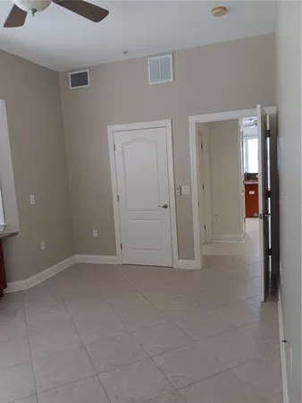 an empty room with a window