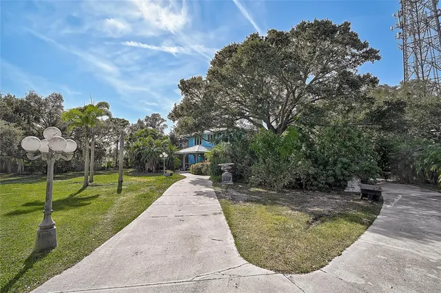 a view of a backyard