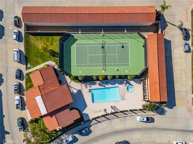 with green and red brick building