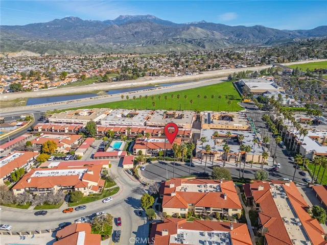 a view of city and mountain