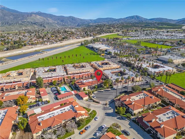a view of city and mountain