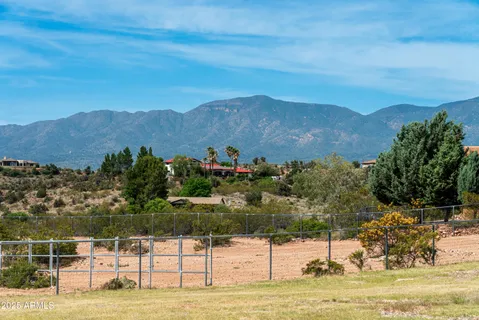 a view of backyard with large trees