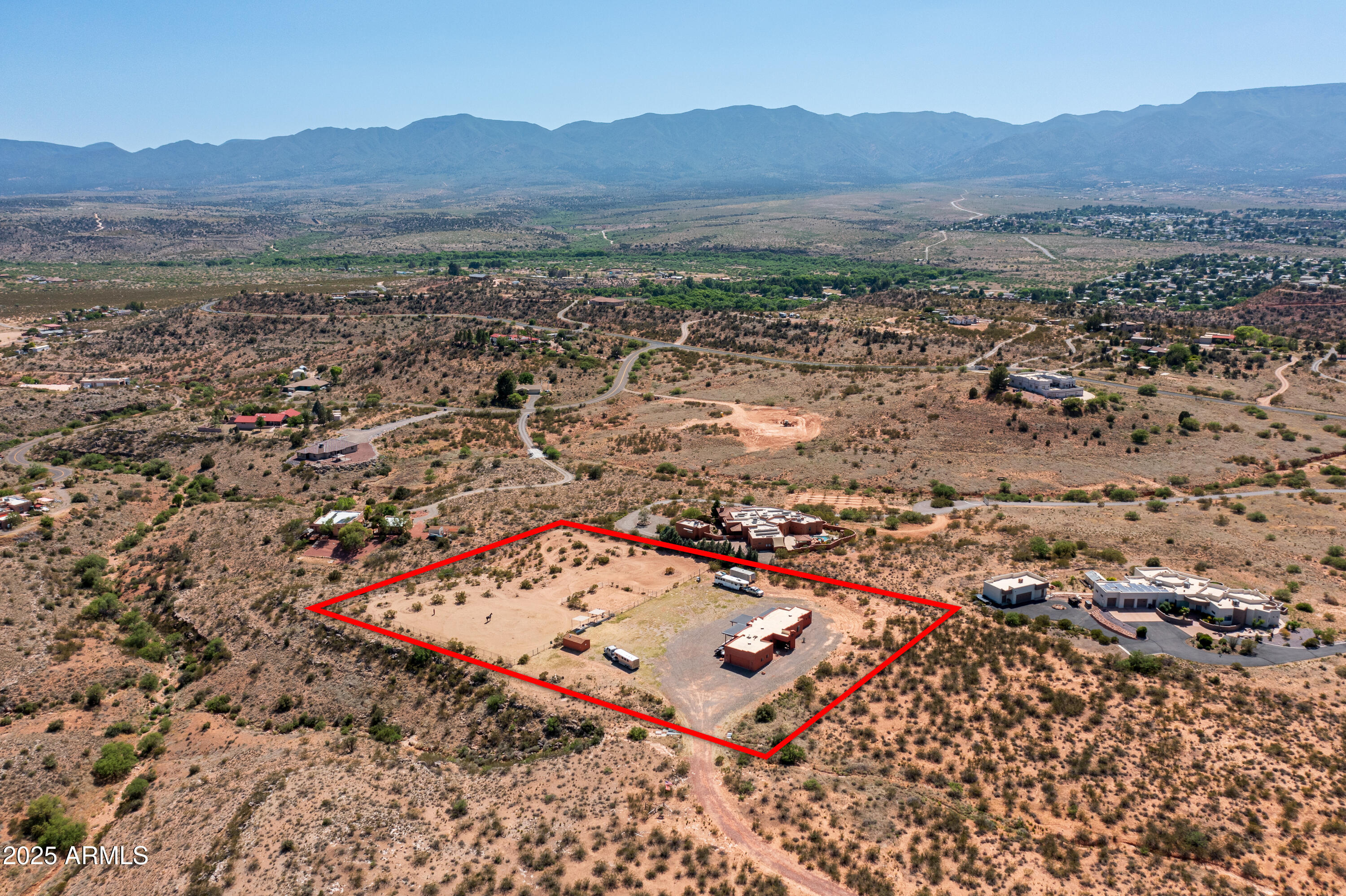 7375 East Sliding Stop Lane Cornville, AZ 86325 - Photo 53 of 53 an aerial view of a house with a garden