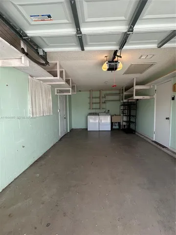 a view of a garage