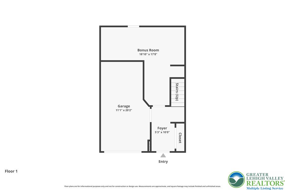 2336 Alex Road Easton, PA 18040 - Photo 35 of 35 A comprehensive floor plan detailing the entry level with a garage, foyer, and stairs leading up.