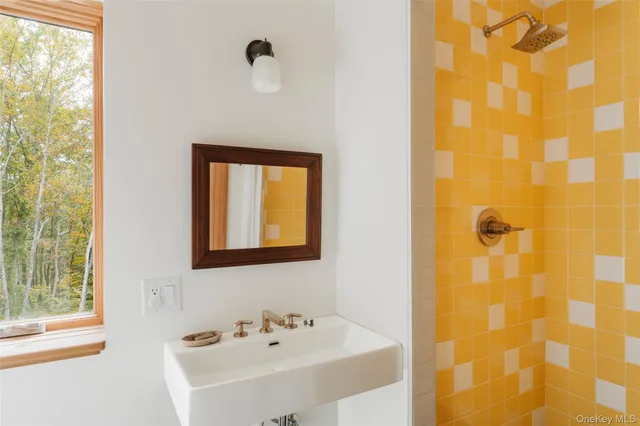 a bathroom with a shower