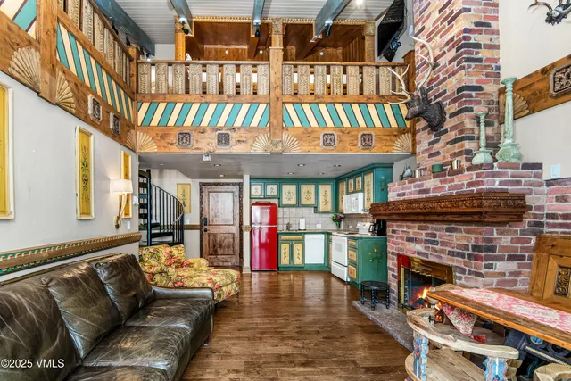 a view of patio with a table and chairs