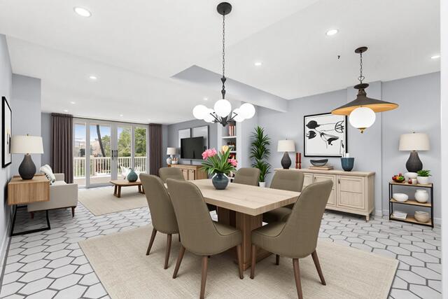 100 Worth Avenue, Unit 415 Palm Beach, FL 33480 - Photo 5 of 34 a view of a dining room with furniture window and outside view