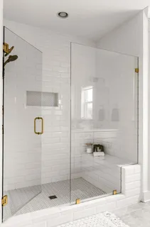 a bathroom with a shower