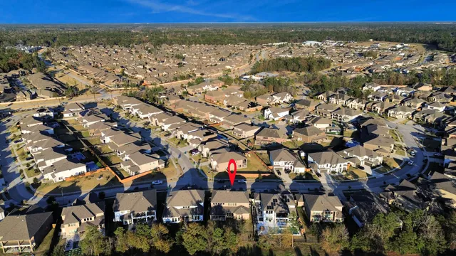 an aerial view of multiple house