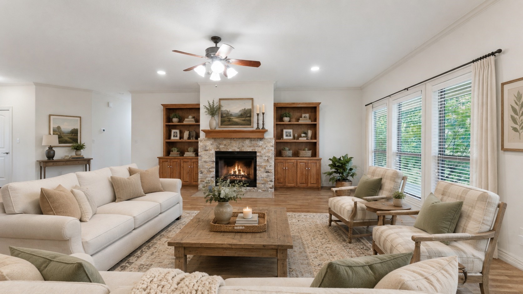318 Jamestown Road Trinity, TX 75862 - Photo 6 of 44 a living room with furniture and a fireplace