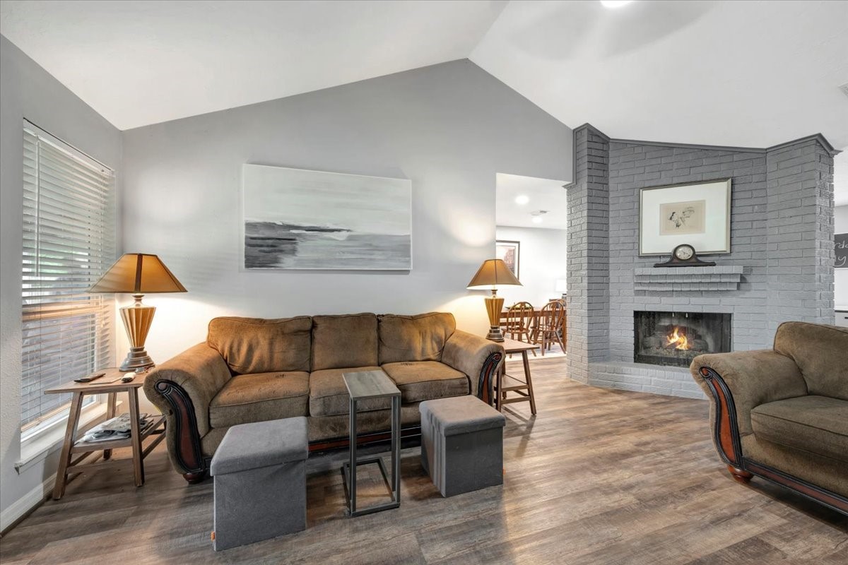2610 Loganberry Circle Seabrook, TX 77586 - Photo 20 of 35 a living room with furniture and a fireplace