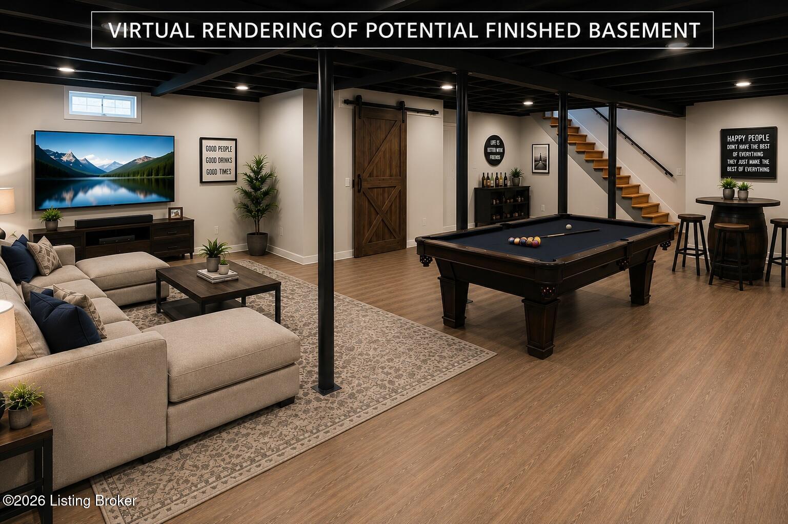 11214 Deering Road Louisville, KY 40272 - Photo 34 of 39 Virtually Finished basement pic