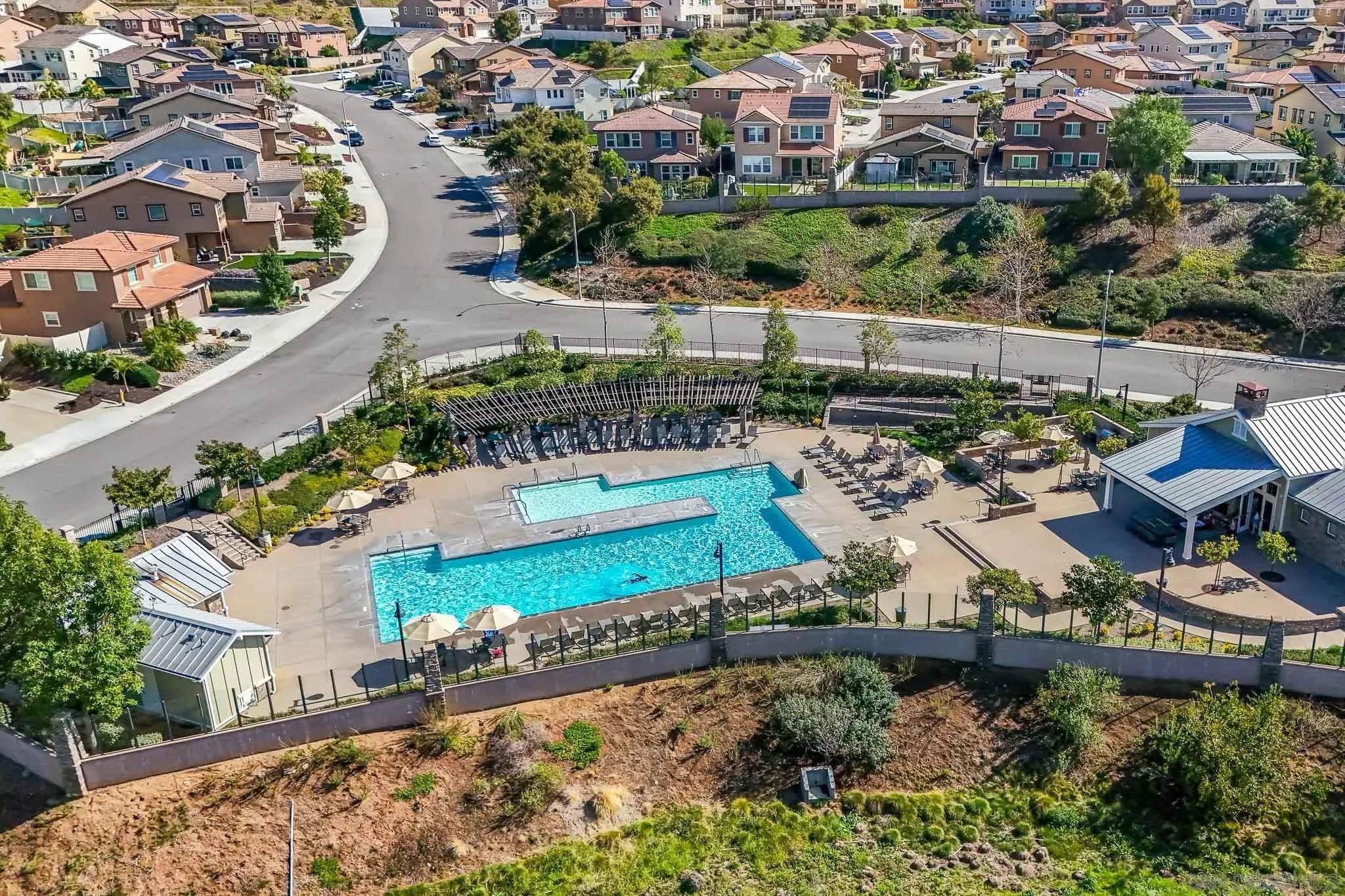 310 Falabella Lane Fallbrook, CA 92028 - Photo 43 of 48 an aerial view of a house with a garden and lake view