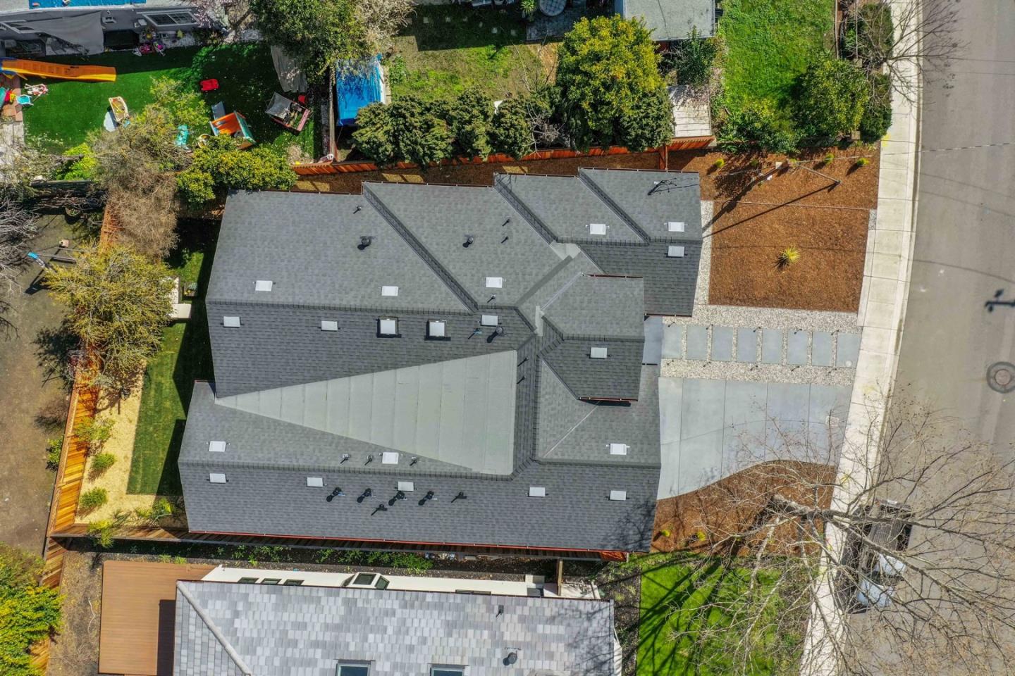 1766 Wagner Avenue Mountain View, CA 94043 - Photo 35 of 38 an aerial view of a house with a yard and a garden