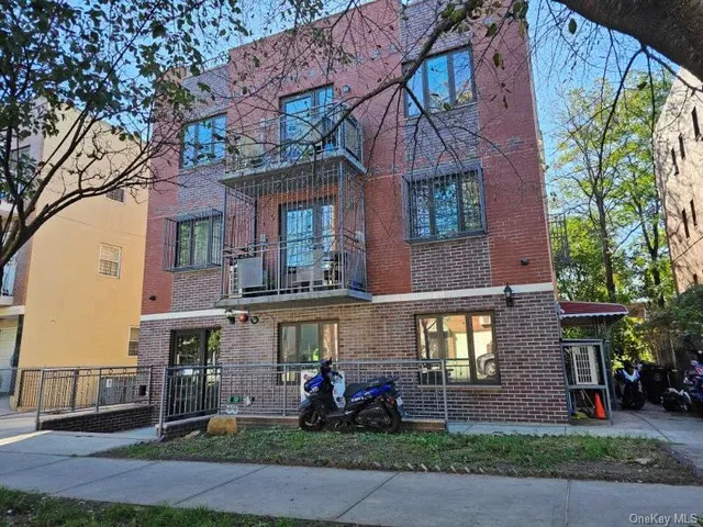 a front view of a building