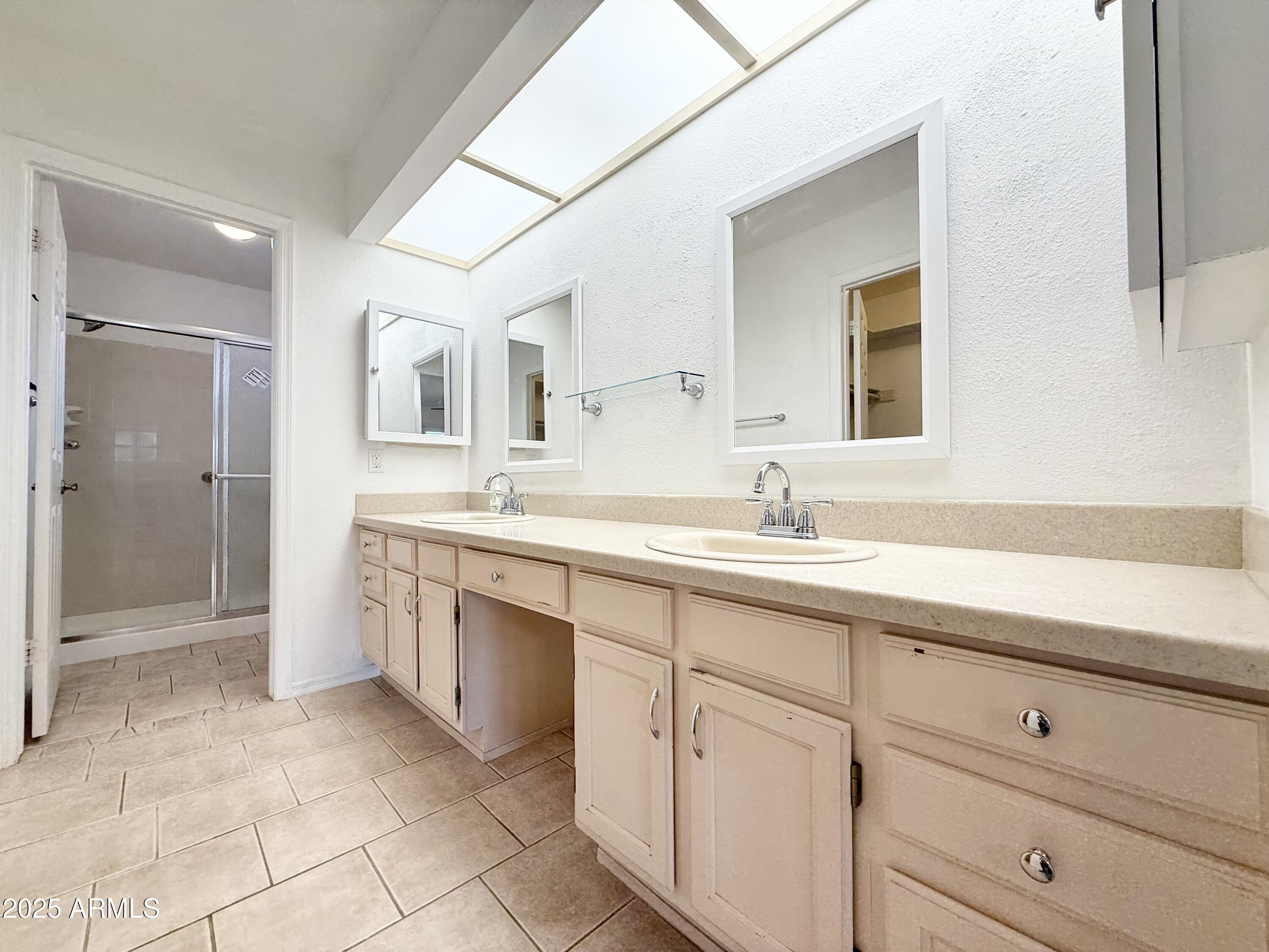 7641 East Pueblo Avenue Mesa, AZ 85208 - Photo 15 of 20 a spacious bathroom with a shower sink and mirror