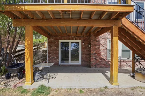 a aerial view of a house with a yard