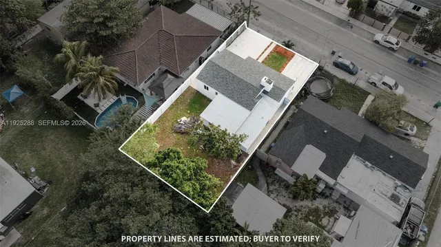 an aerial view of a house