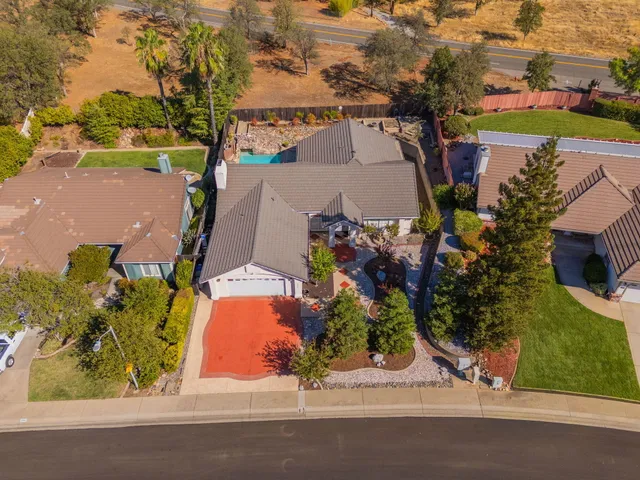 an aerial view of a house