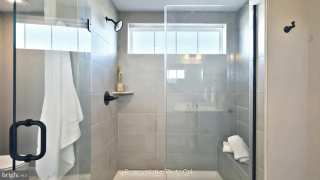 a bathroom with a shower