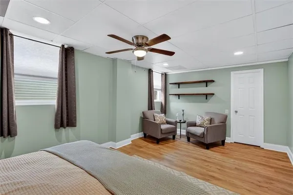 a living room with furniture