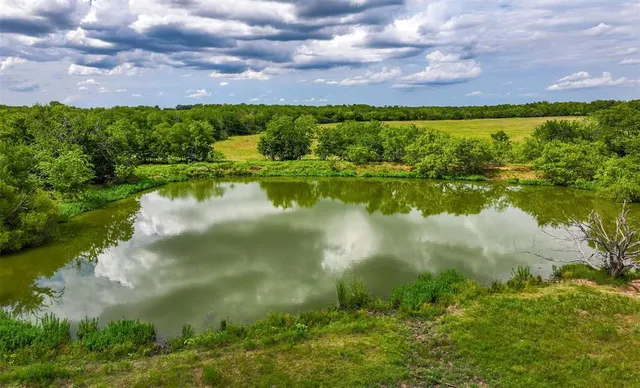 a view of a big yard with lots of green space and mountain view