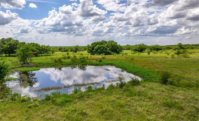 a backyard of a house with lots of green space