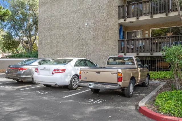 a view of a car in garage