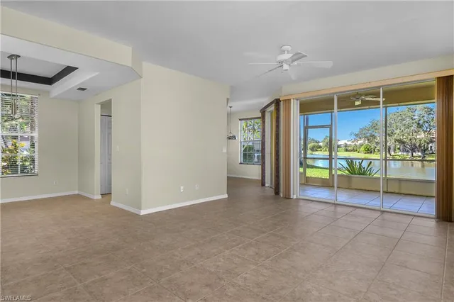 a view of an empty room with a sliding door