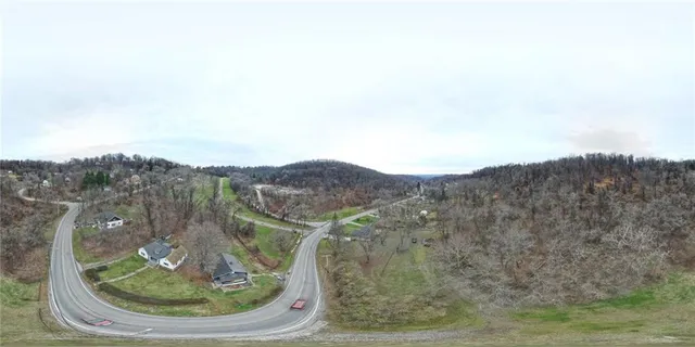 a view of a mountain from a yard