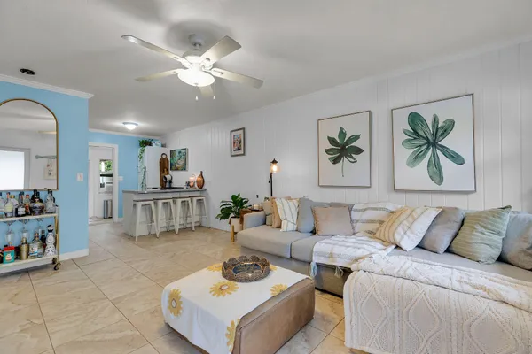 a view of kitchen with wooden floor