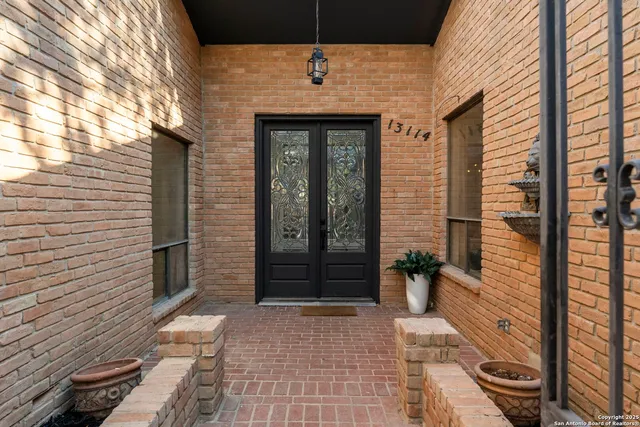 a front view of a house with a shower