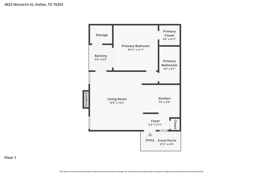 4622 Monarch Street, Unit 202 Dallas, TX 75204 - Photo 16 of 16 Floor plan