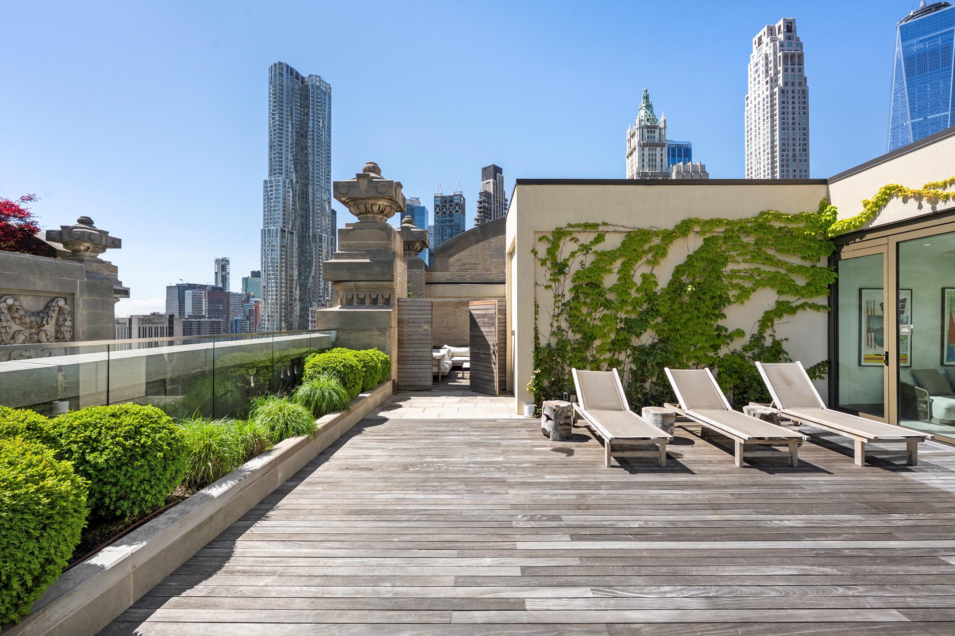 49 Chambers Street, Unit PHB Manhattan, NY 10007 - Photo 21 of 35 a view of a terrace with chairs