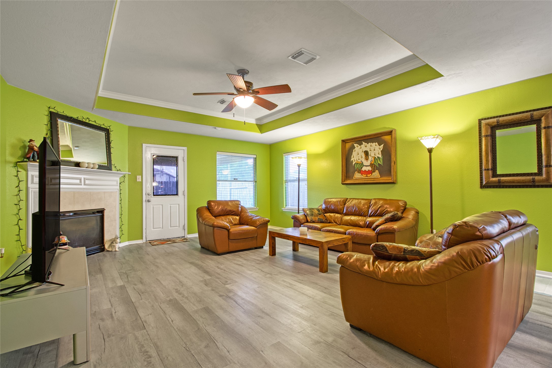 6702 Northridge Trace Lane Spring, TX 77379 - Photo 13 of 30 a living room with furniture and a fireplace