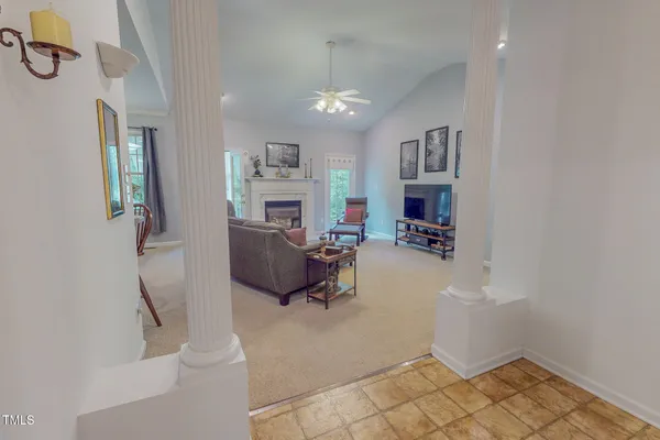 a bedroom with a bed and furniture