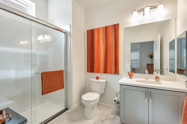 a bathroom with a toilet a sink and a mirror
