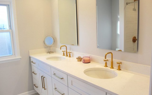 1720 Ridgewood Lane East Glenview, IL 60025 - Photo 18 of 24 a bathroom with a double vanity sink and a mirror