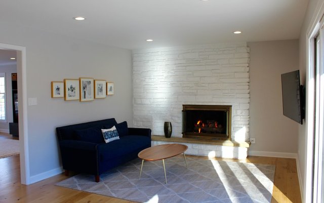 1720 Ridgewood Lane East Glenview, IL 60025 - Photo 9 of 24 a living room with furniture a fireplace and a flat screen tv