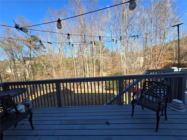 a view of wooden deck