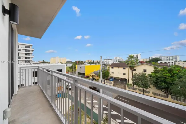 a view of balcony with city view
