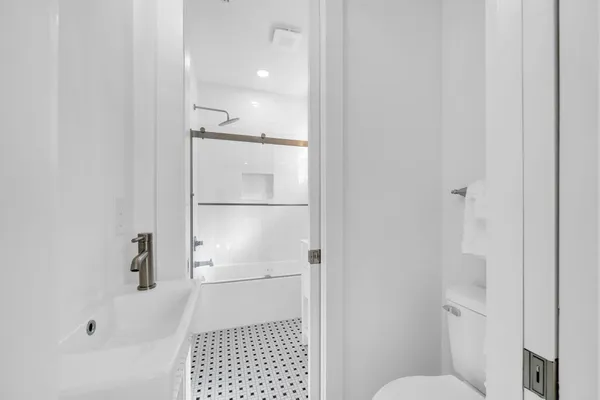 a bathroom with a shower