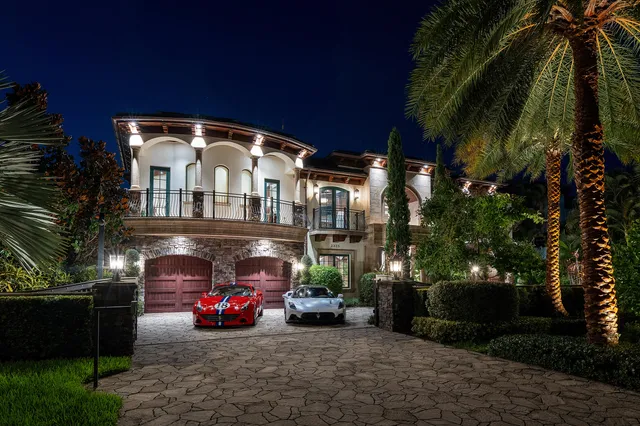 a car parked in front of a house