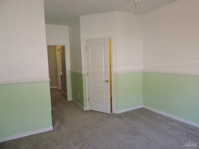 an empty room with closet